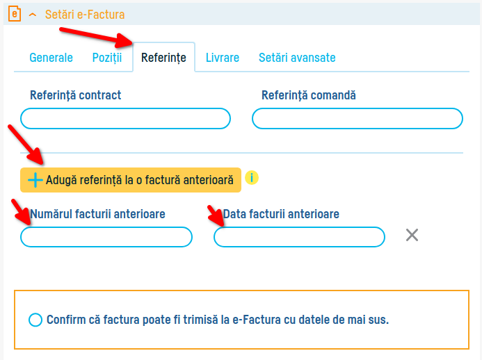 Cum stornezi sau corectezi efactura - pasul 2