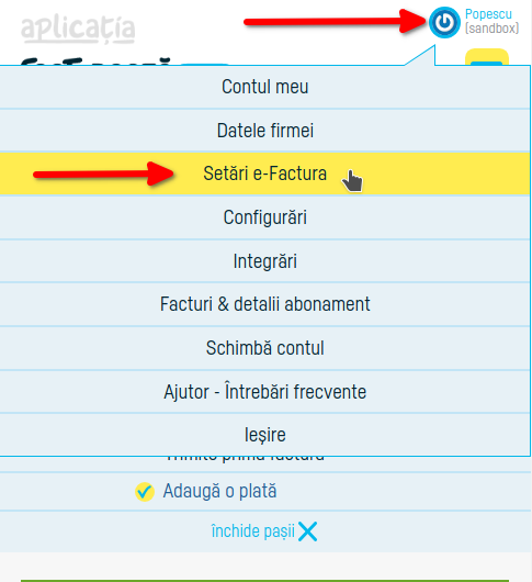 Cum activezi integrarea automată cu e-factura - pasul 1