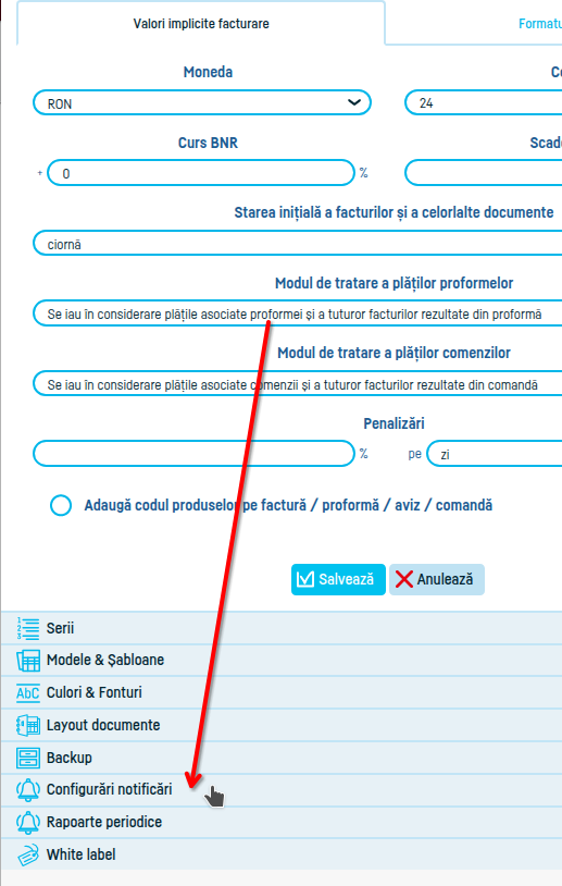 Notificări automate pentru scadenta facturilor furnizor - pasul 2