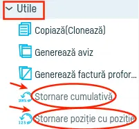 Cum stornez o factură? - pasul 3