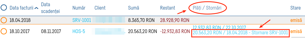 Cum stornez o factură? - pasul 4