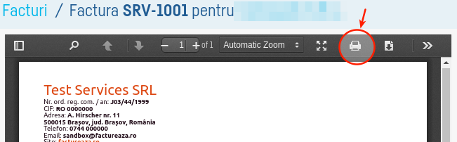 Cum tipăresc o factură? - pasul 1