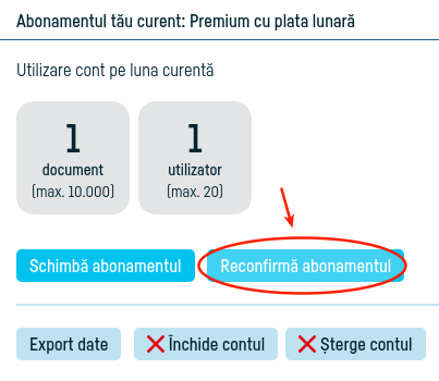 Actualizarea datelor firmei mele  în contract - pasul 2