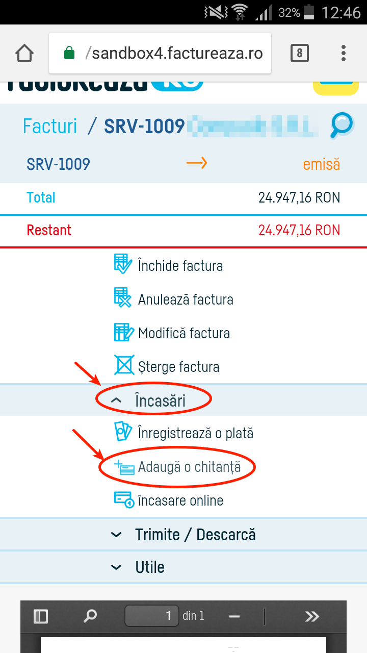 Cum adaug o chitanță? - pasul 3