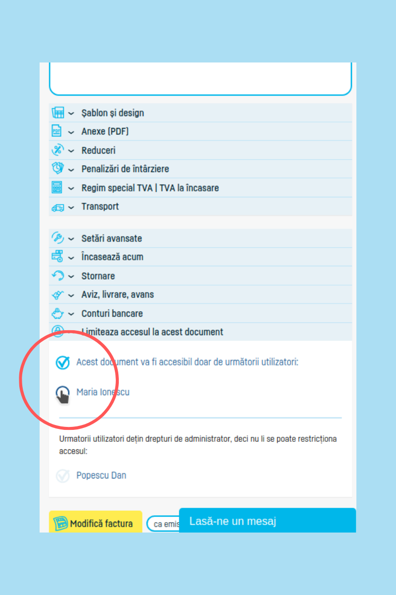 Cum folosesc sistemul de permisii? - pasul 5