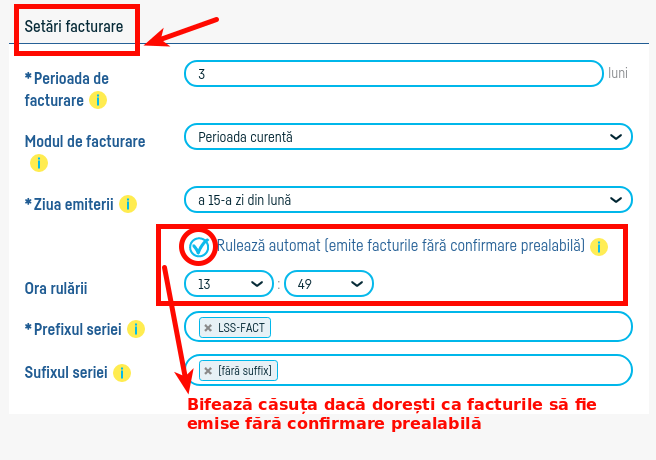 Abonamente care emit facturi automat - pasul 2