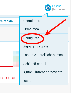 Rapoartele activitate cont şi raportul total facturat - pasul 1