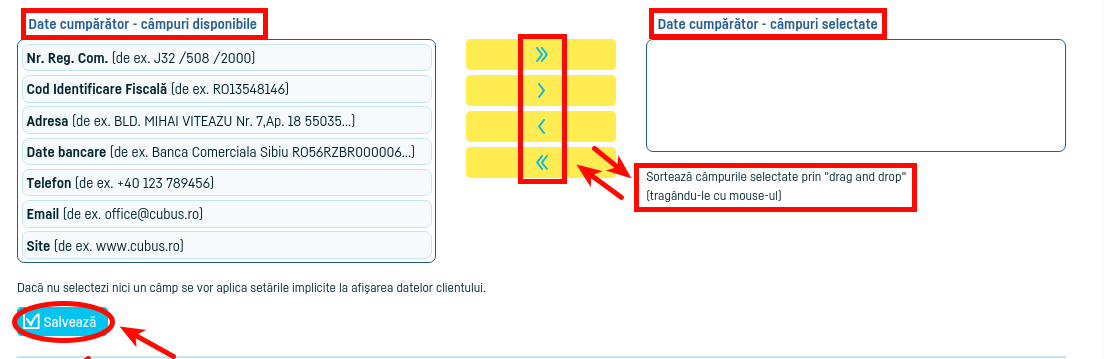 Setare layout documente - pasul 4