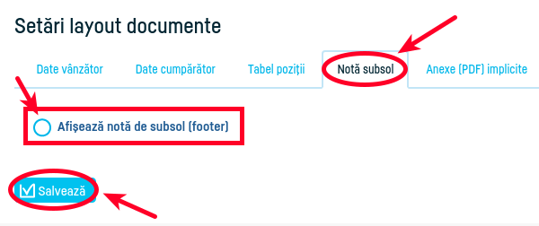 Notă de subsol documente - pasul 3
