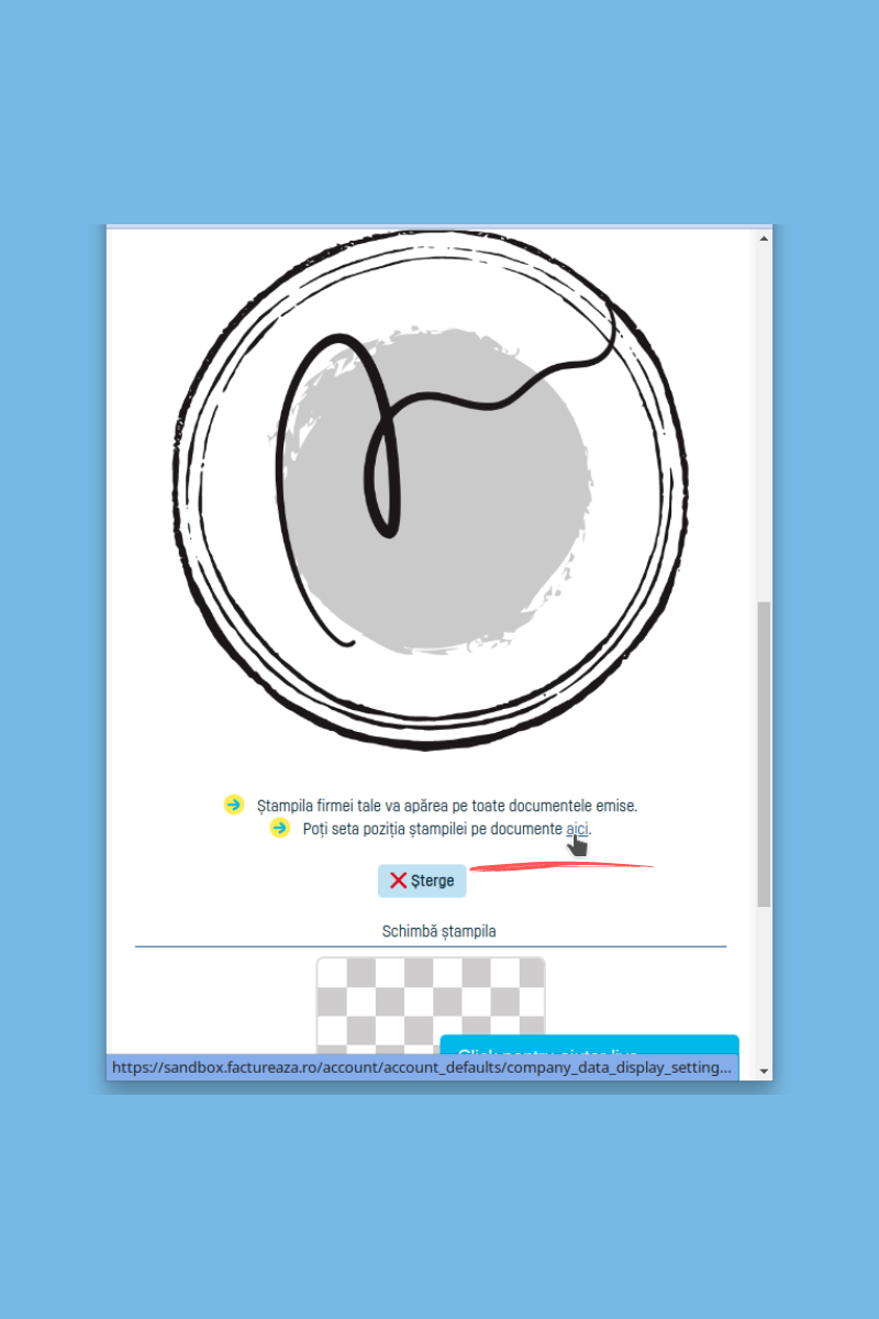 Cum adaug ștampila pe factură - pasul 5