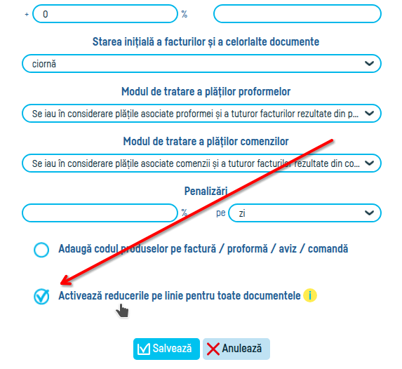 Cum pot introduce reduceri? - pasul 7